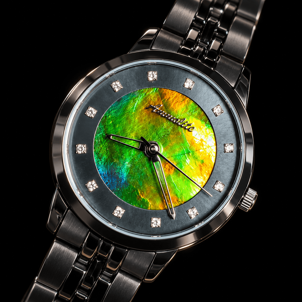 Ammolite Watch 22mm with Mother of Pearl with Preciosa accents BLP