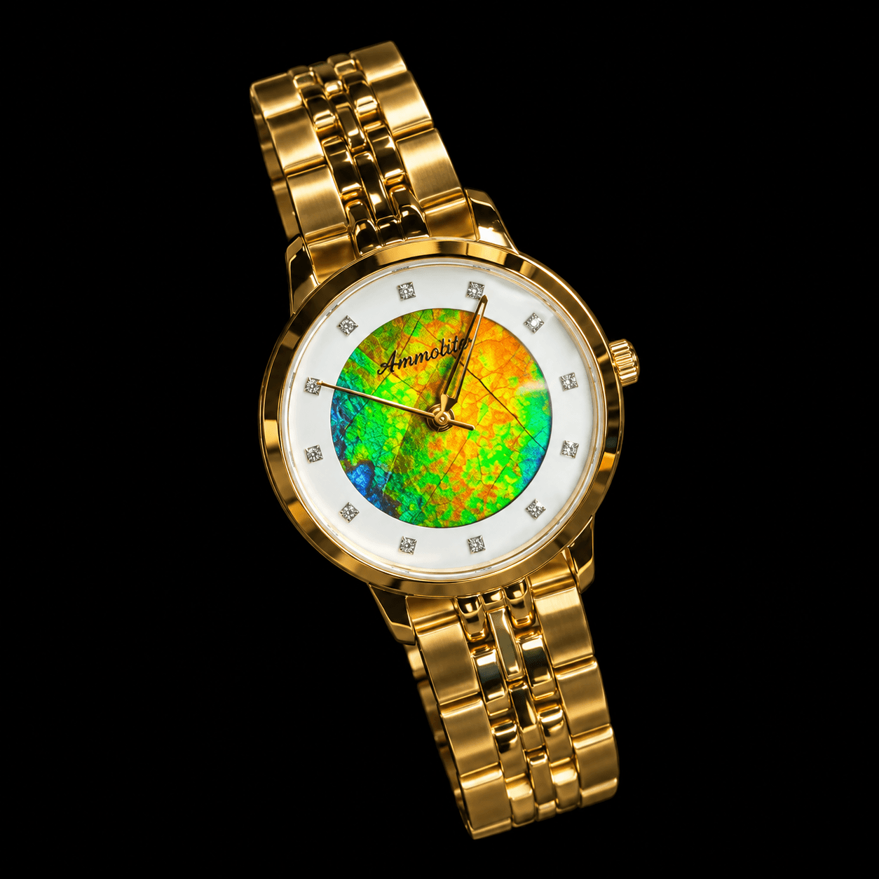 Ammolite Watch 22mm Mother of Pearl with Preciosa accents GP