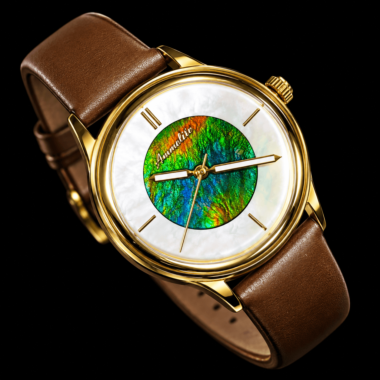 Ammolite Watch 20mm with Mother of Pearl BS