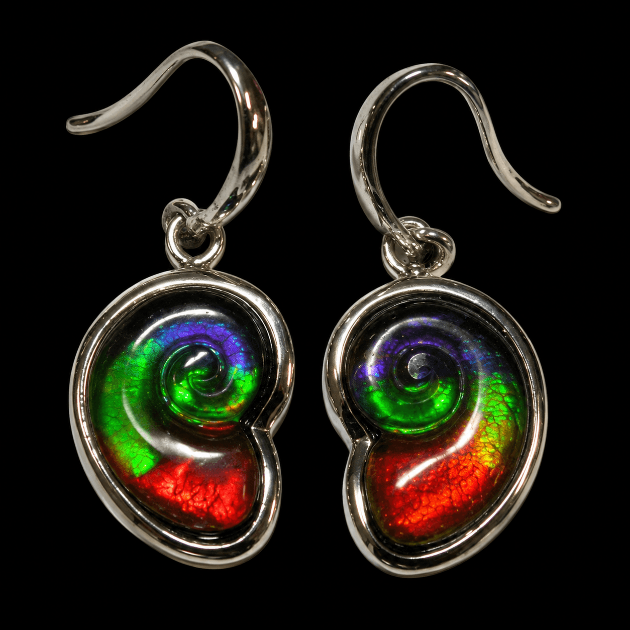Sterling Silver Ammolite Swirl 12x10